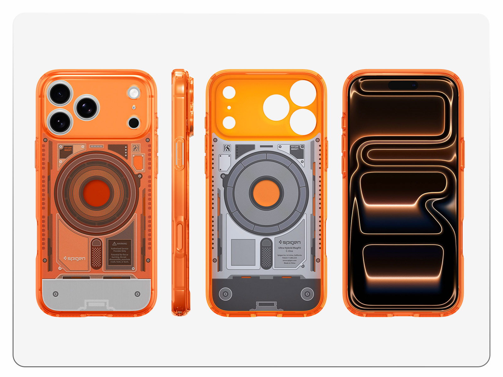 Etui Spigen Ultra Hybrid Mag z MagSafe do iPhone 18 Pro Max / 17 Pro Max, Tangerine (pomarańczowo-szary)