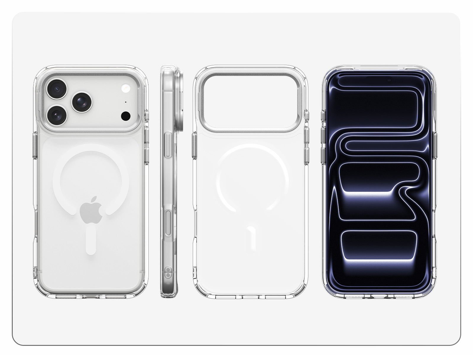 Etui Spigen Ultra Hybrid Optik S Mag z MagSafe do iPhone 18 Pro / 17 Pro, Clear Silver (przezroczysto-srebrny)