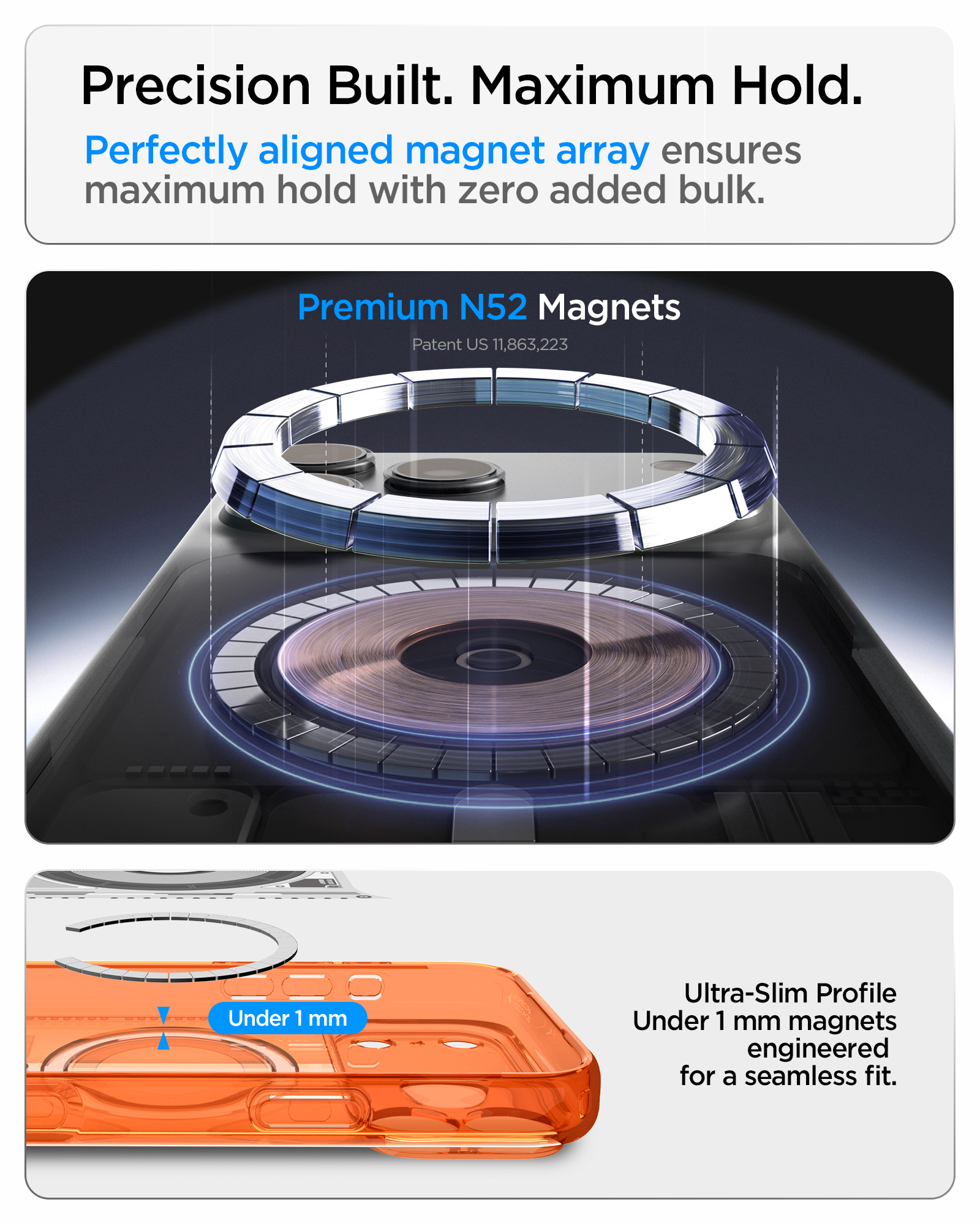 Etui Spigen Ultra Hybrid Mag z MagSafe do iPhone 18 Pro / 17 Pro, Tangerine (pomarańczowo-szary)