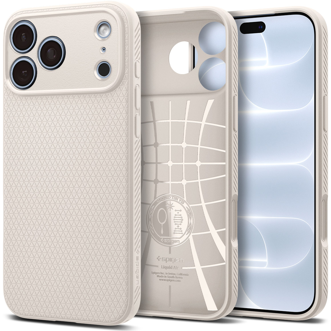 Etui Spigen Liquid Air do iPhone 18 Pro, Natural Titanium (beżowy)