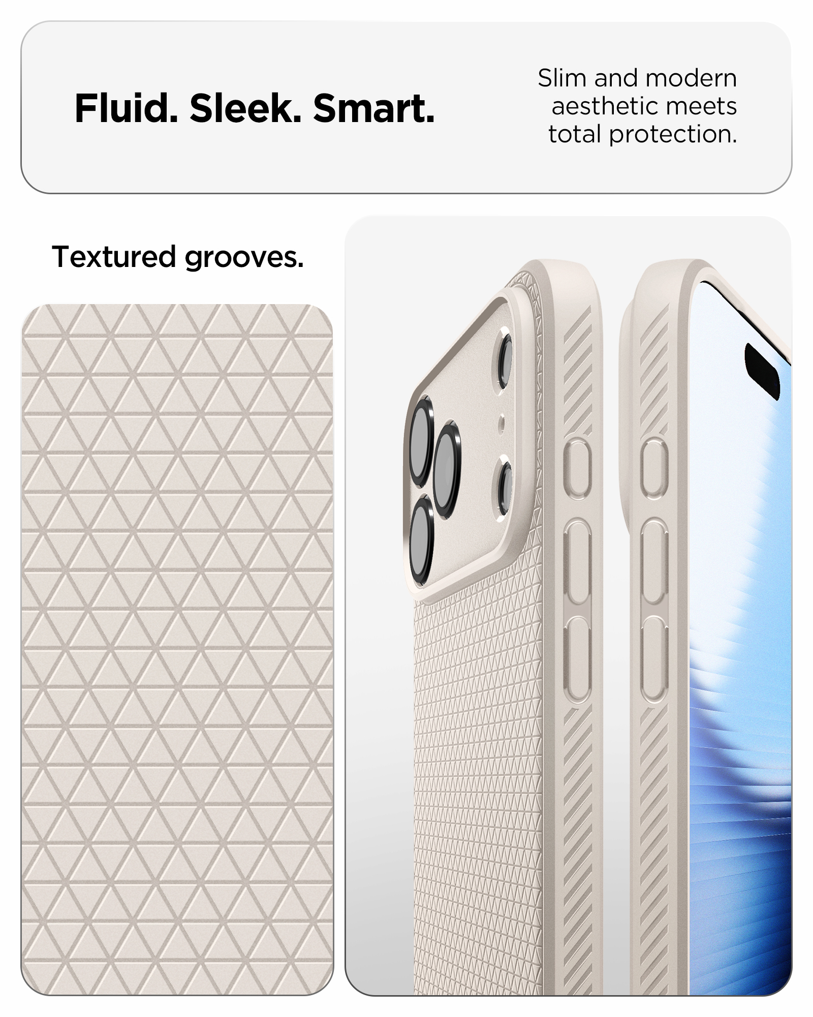 Etui Spigen Liquid Air do iPhone 18 Pro, Natural Titanium (beżowy)