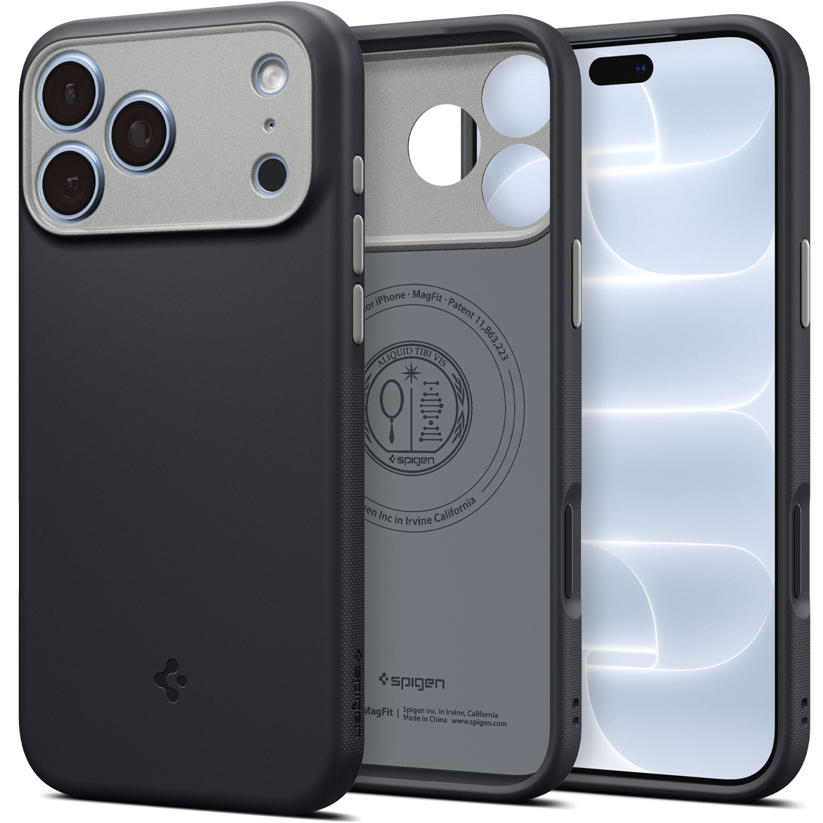 Etui Spigen Nano Pop Mag do MagSafe do iPhone 18 Pro, Black Sesame (czarno-szary)