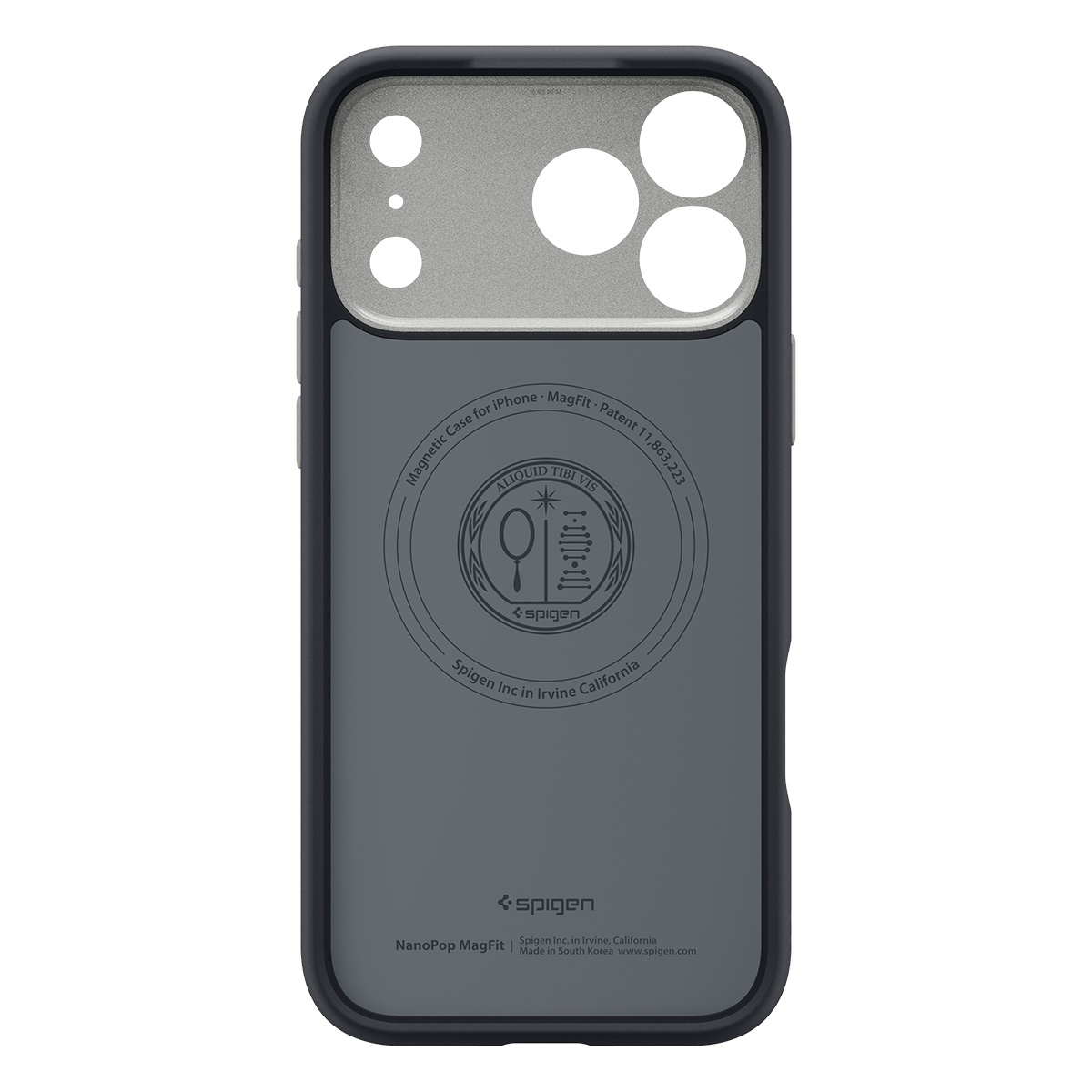Etui Spigen Nano Pop Mag do MagSafe do iPhone 18 Pro, Black Sesame (czarno-szary)