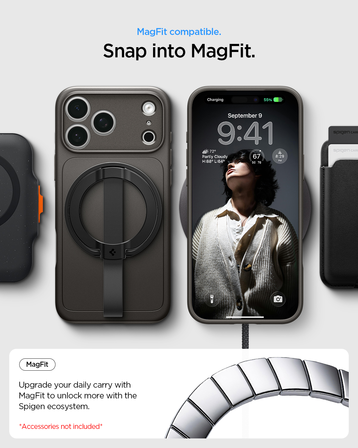 Etui Spigen Thin Fit Mag MagSafe do iPhone 18 Pro, Gunmetal (szary)
