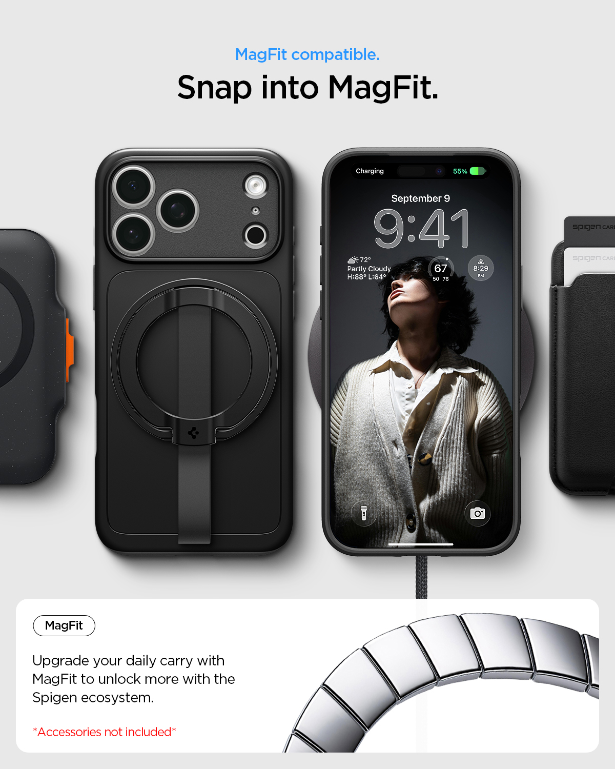 Etui Spigen Thin Fit Mag MagSafe do iPhone 18 Pro, Black (czarny)