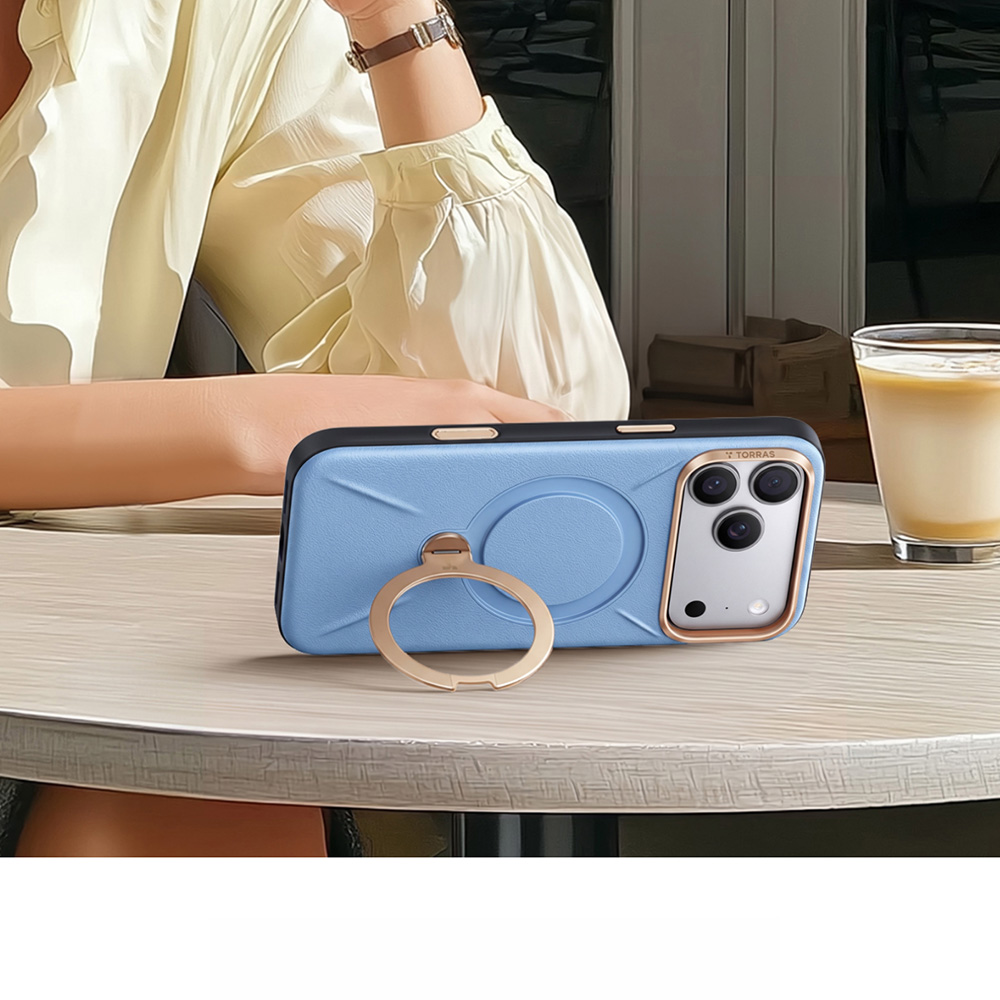 Etui TORRAS Ostand Q3 VegSkin z podstawką 360° do iPhone 18 Pro Max / 17 Pro Max, Blue (niebieski)