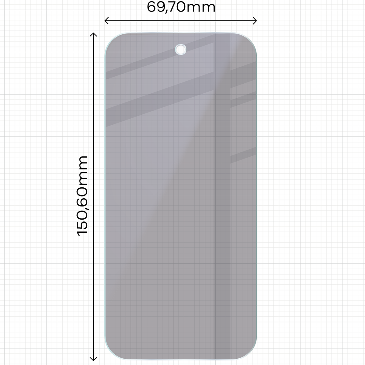 Wymiary szkła na miarce dla Google Pixel 10a