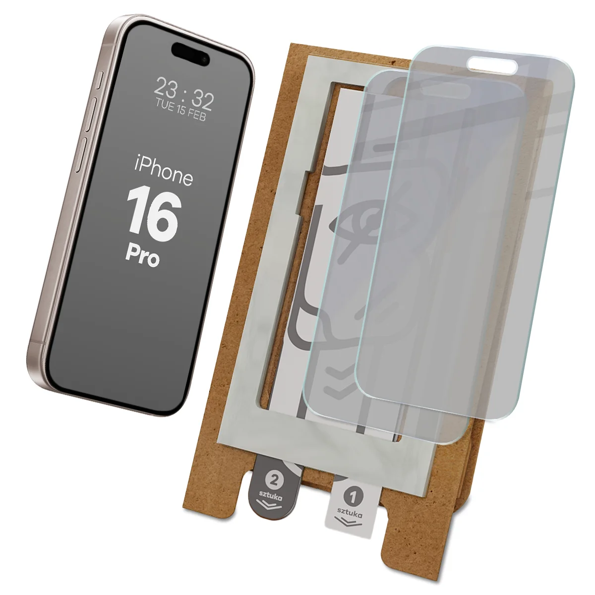 Aplikator Bizon Eplikator Hybrid Shadow do łatwej aplikacji ochrony ekranu dla iPhone 16 Pro