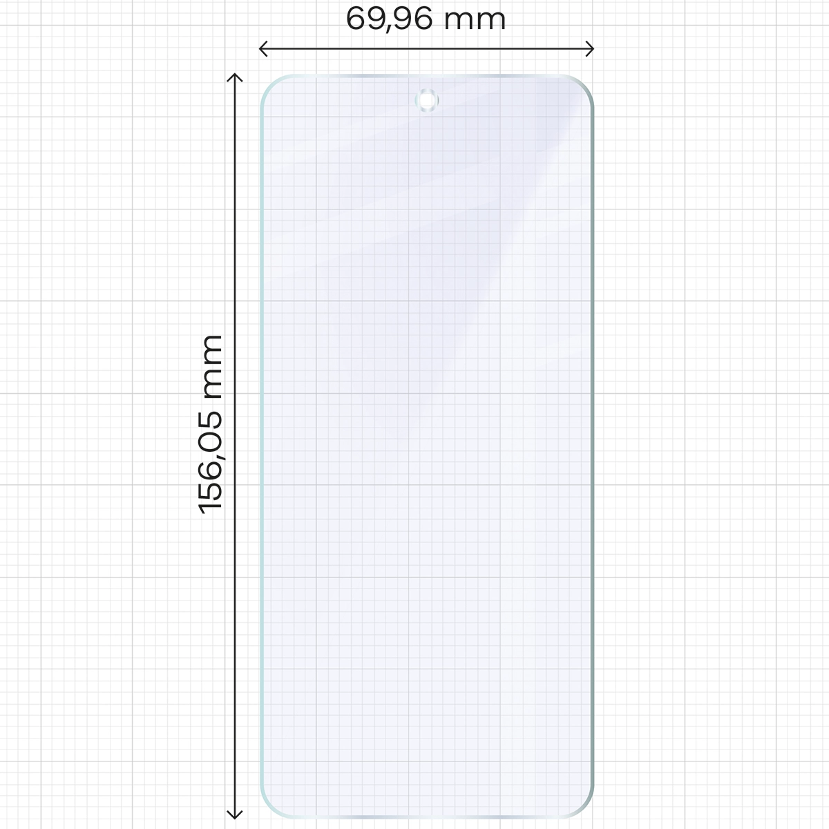Wymiary szkła na miarce dla Motorola Moto G86 Power 5G