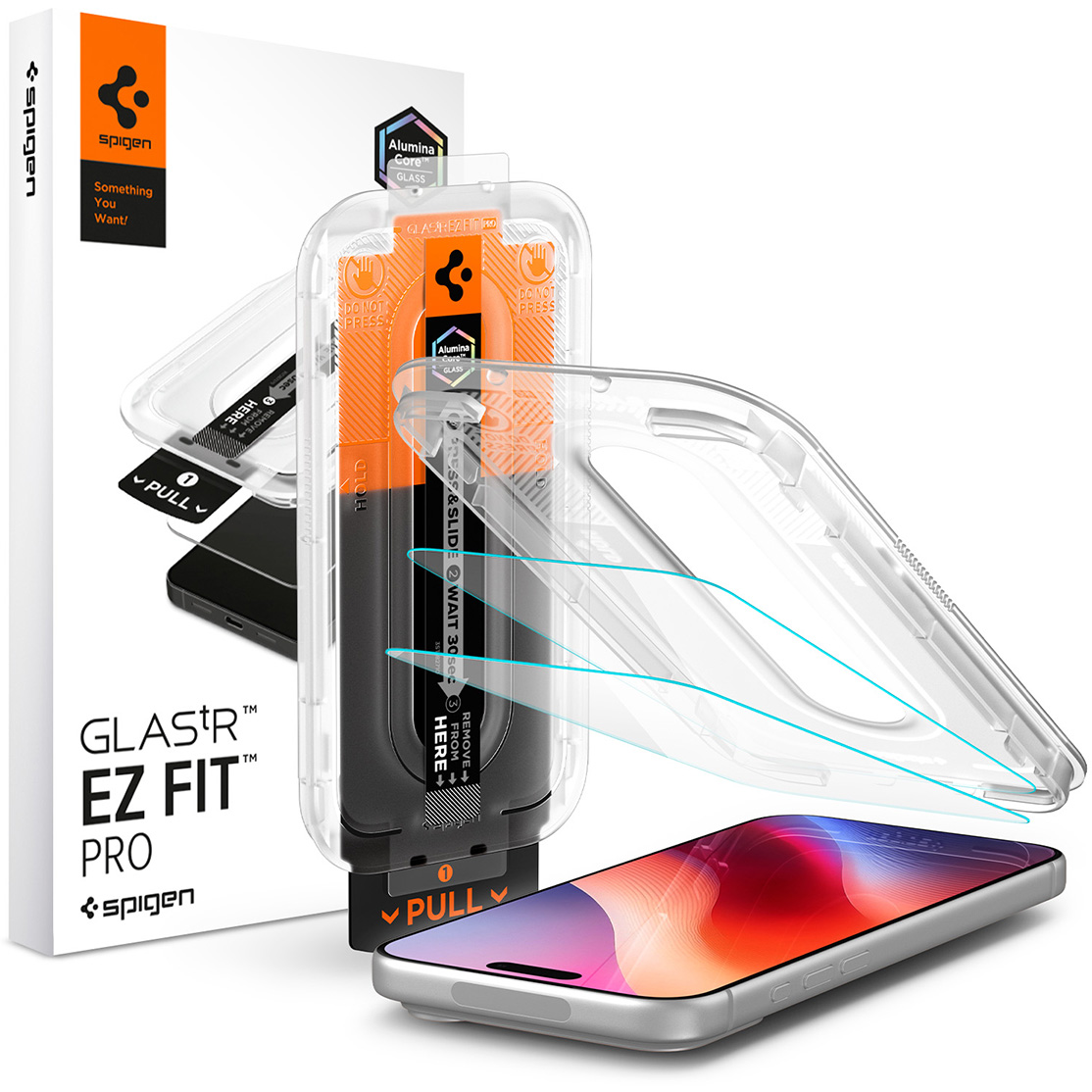 Szkło hartowane Spigen Glas.tR EZ Fit Pro (Alumina Core) 2-Pack z ramką aplikacyjną do iPhone 18 Pro / 17 Pro / 17 / 16 Pro