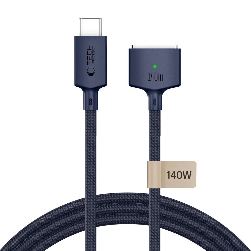 Tech-Protect Thunderbolt 5, magnetyczne ładowanie 140W do MacBooka, wygodne, Midnight Blue (granatowy)