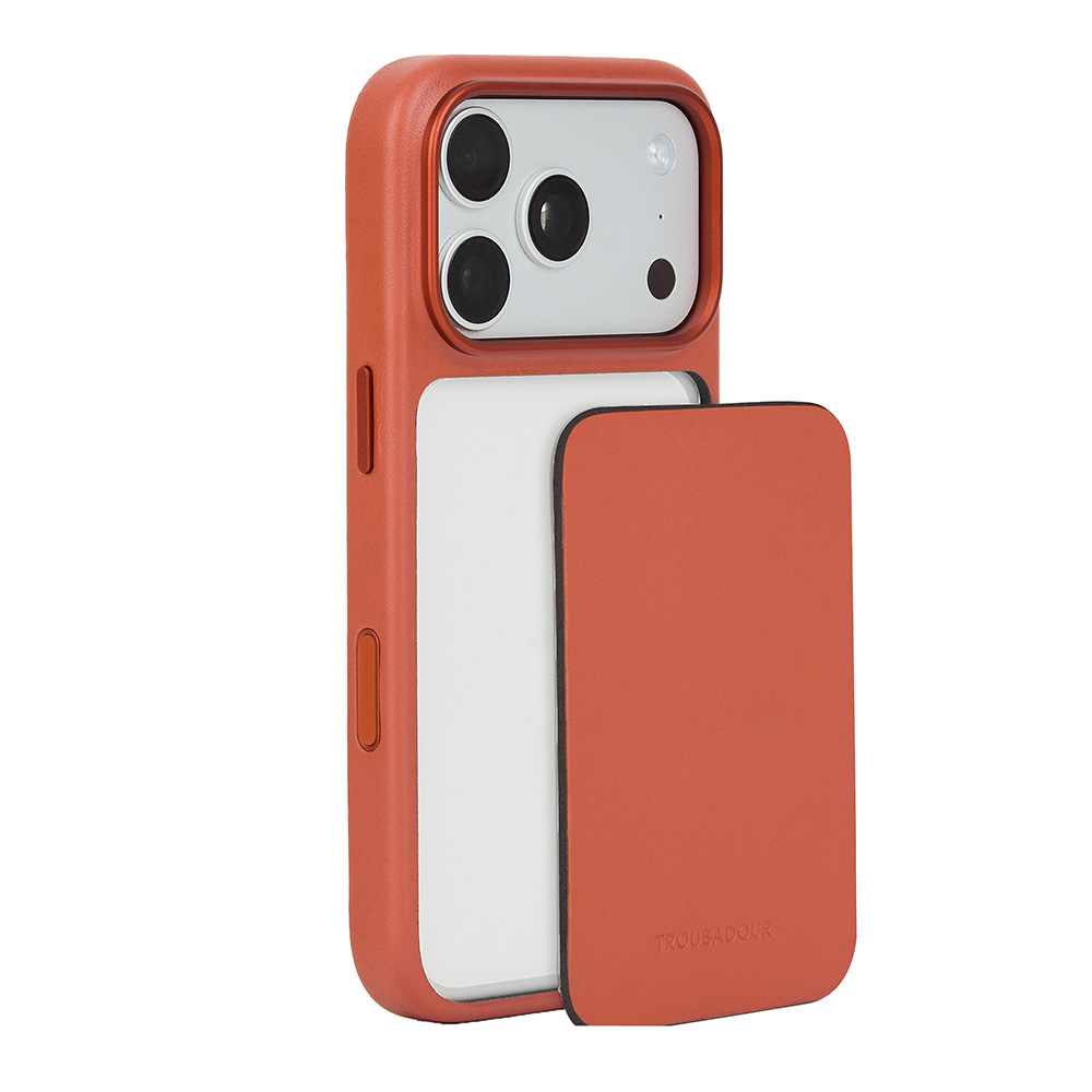 Troubadour Modular Leather Case, magnetyczne odłączane plecki smukły profil skóra, Terracotta (rdzawo-brązowy)