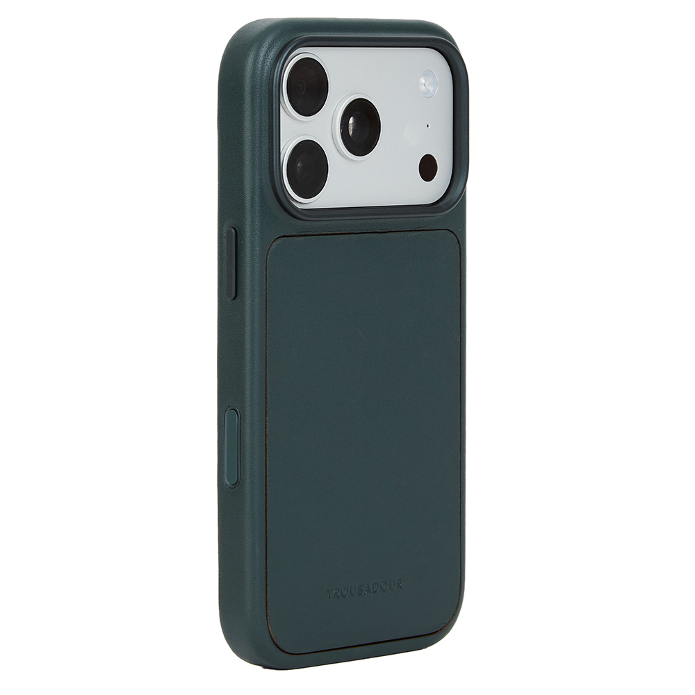 Troubadour Modular Leather Case, skóra patyna DriTan Gold Rating MagSafe, Obsidian Green (ciemnozielon)