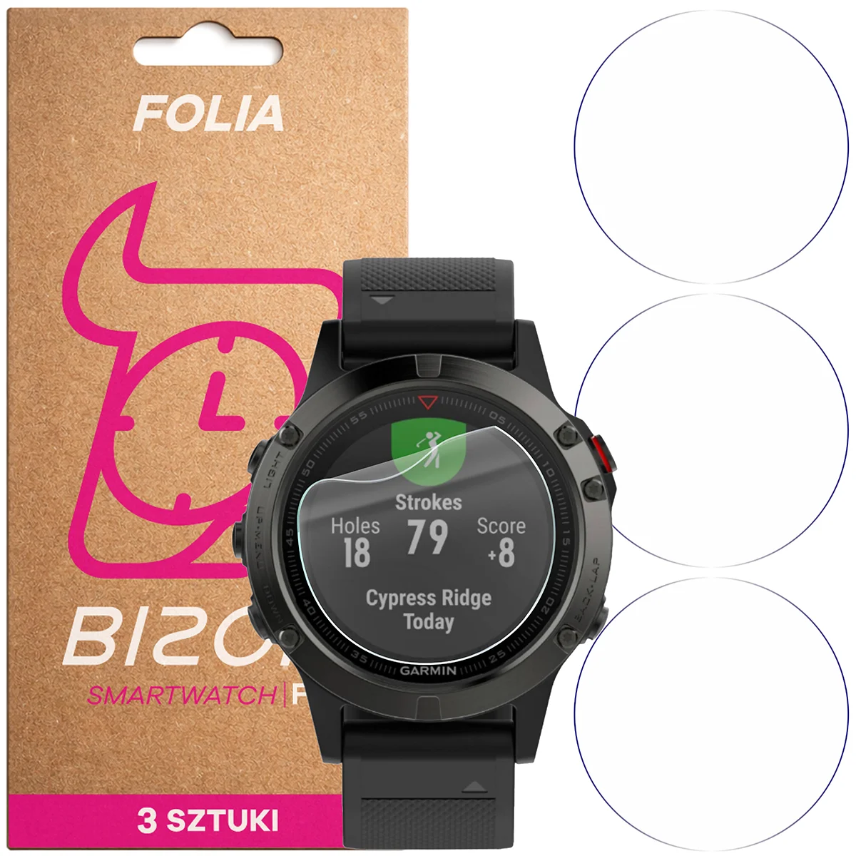 Folia hydrożelowa Bizon Watch Film HydroFlex dla Garmin Fenix 5
