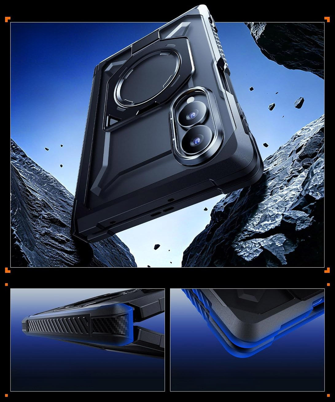 Etui pancerne Supcase UB Grip Mag do MagSafe do Galaxy Z Fold8, Black (przezroczysto-czarny)