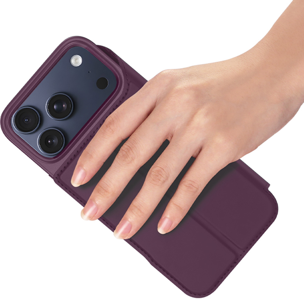 Etui z klapką Dux Ducis Skin Pro do iPhone 18 Pro Max / 17 Pro Max, Deep Cherry (burgundowy)