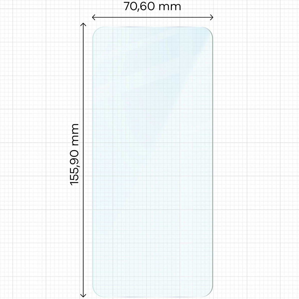 Miarka z wymiarami szkła hartowanego Bizon Glass Clear Duo do Nothing Phone (3)