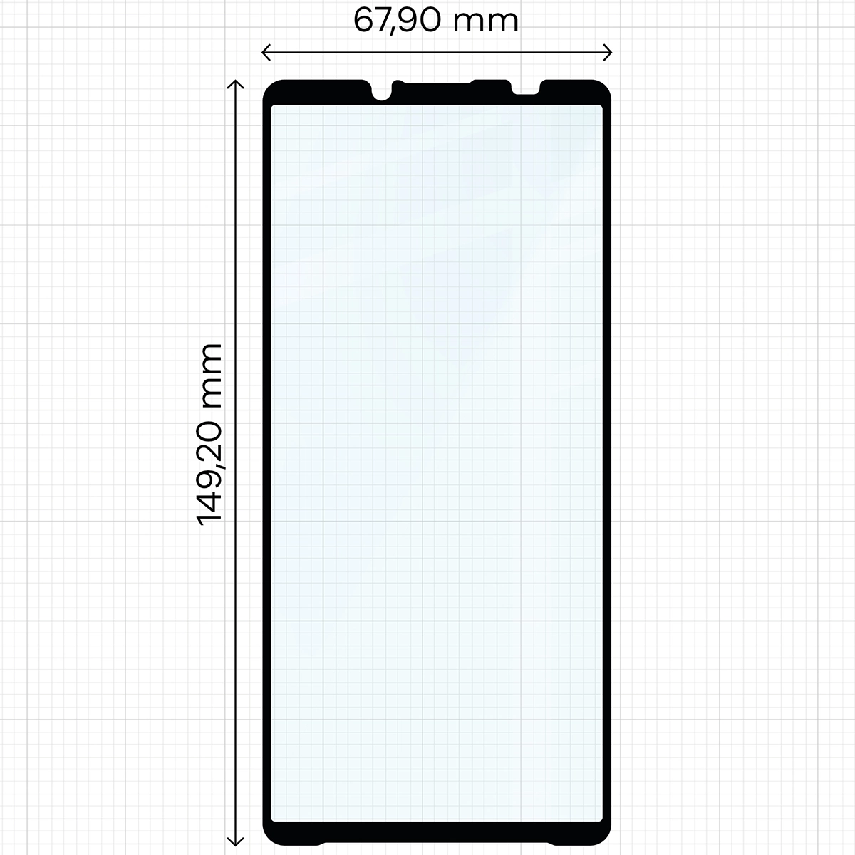 Wymiary szkła Bizon Glass Edge Duo do Sony Xperia 10 VII / VIII