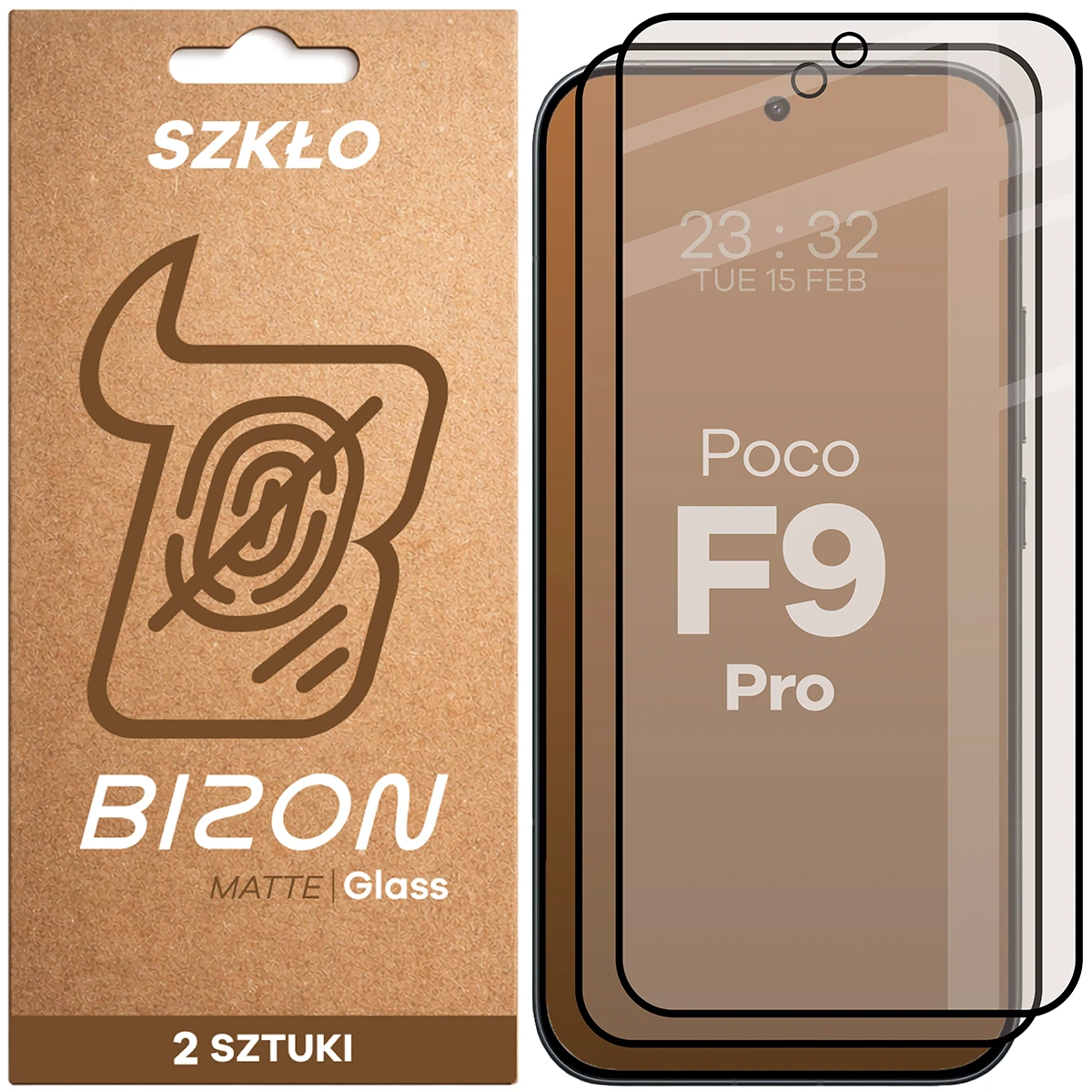 Szkło matowe na ekran Bizon Glass Matte Duo do Xiaomi POCO F9 Pro, 2 sztuki