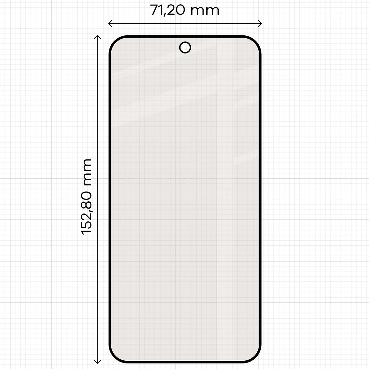 Miarka z wymiarami szkła matowego Bizon Glass Matte Duo do Xiaomi POCO F9 Pro