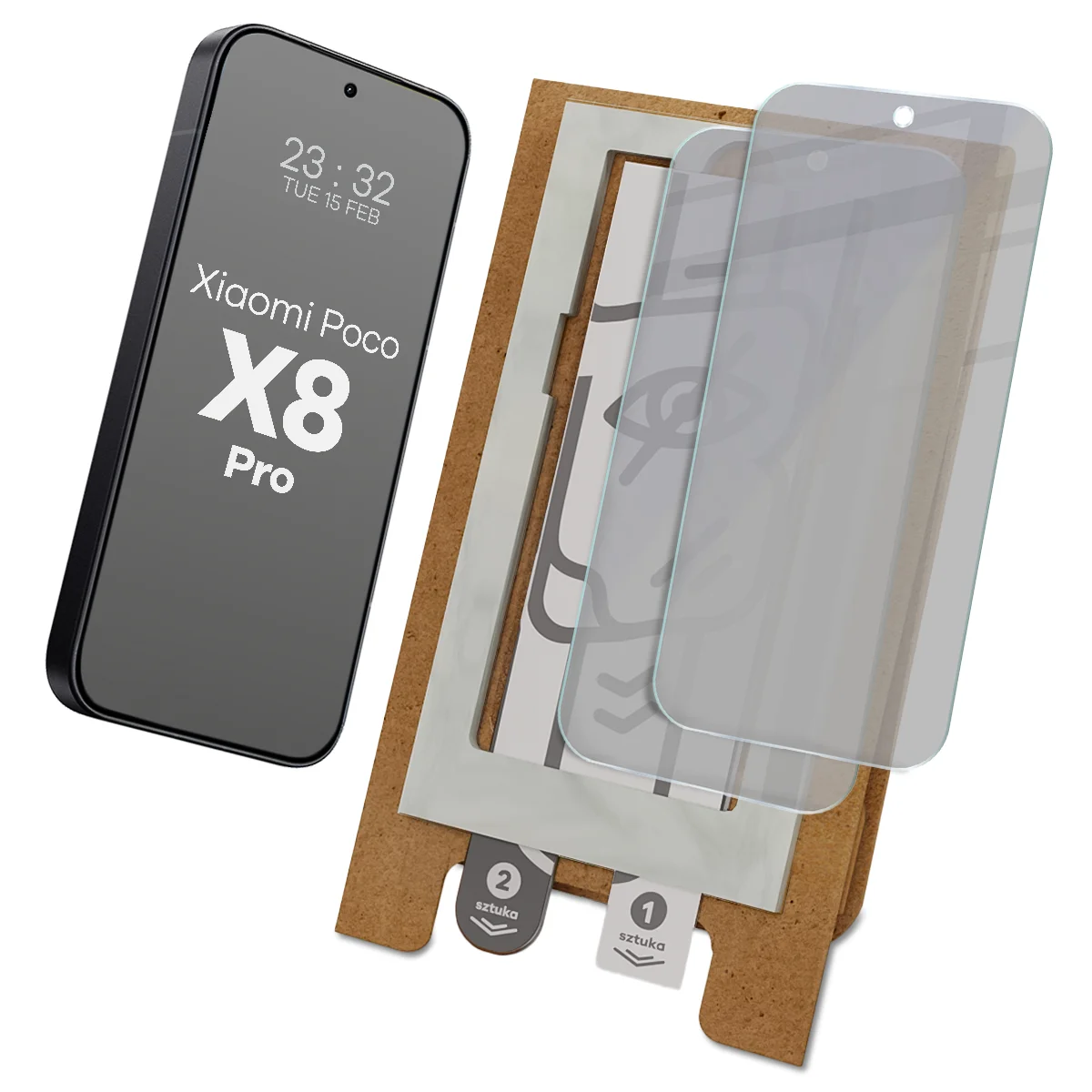 Aplikator Bizon Eplikator Hybrid Shadow do łatwej aplikacji ochrony ekranu dla Xiaomi POCO X8 Pro