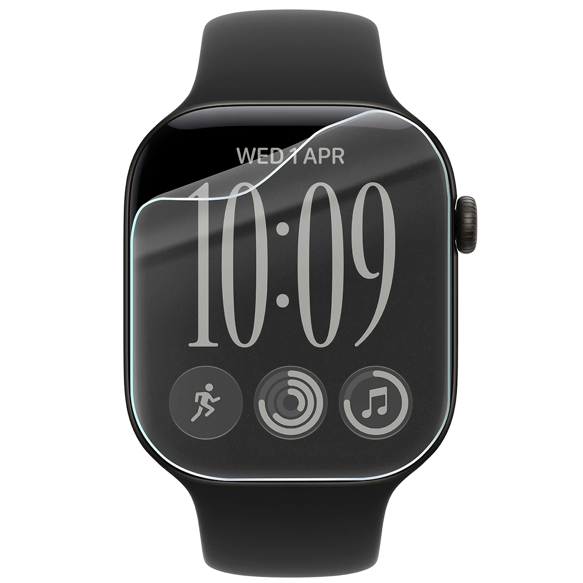 Folia hydrożelowa Bizon Watch Film HydroFlex do Apple Watch Series 12 46mm na zegarku