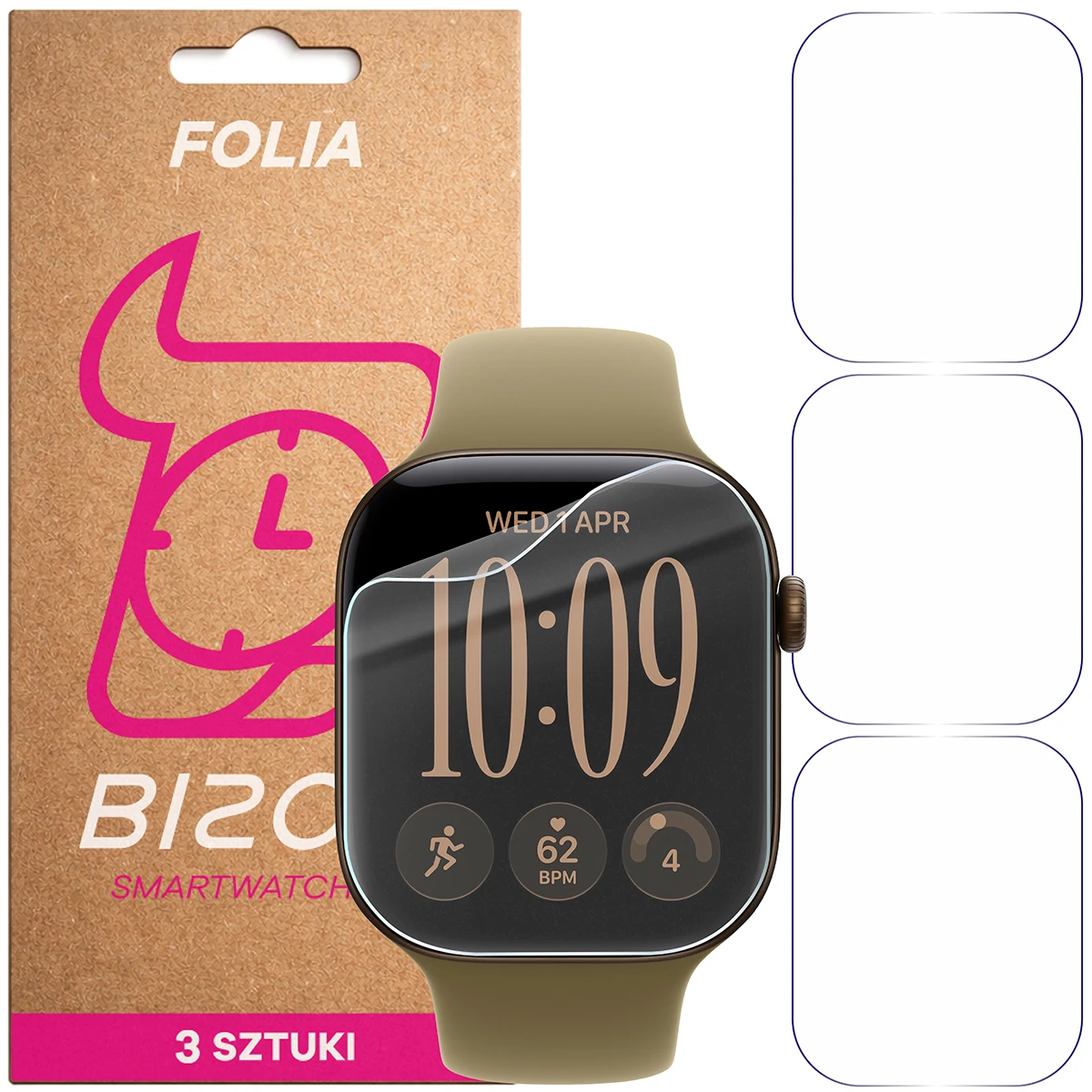 Folia hydrożelowa Bizon Watch Film HydroFlex dla Apple Watch Series 12 42mm