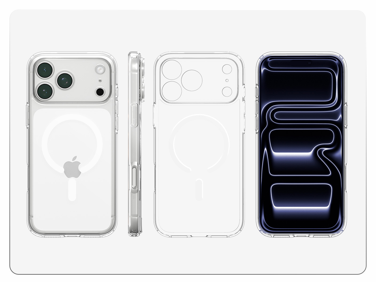 Etui Spigen Ultra Hybrid Mag z MagSafe do iPhone 18 Pro Max, Clear White (przezroczysty z białym pierścieniem magnetycznym)
