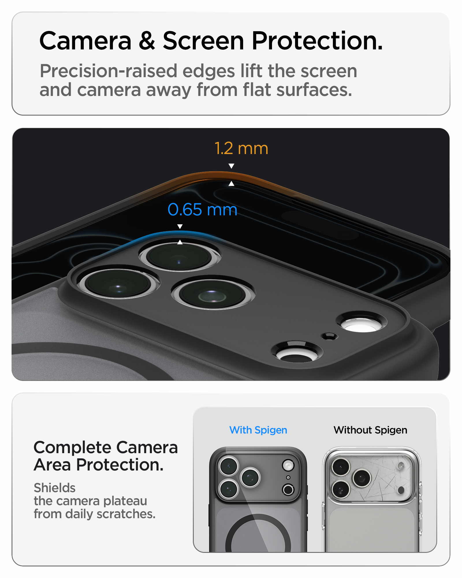 Etui Spigen Ultra Hybrid Mag z MagSafe do iPhone 18 Pro, Frost Black (kolor etui: przydymiony półprzezroczysty frost / kolor ramki: czarny / kolor pierścienia: czarny)