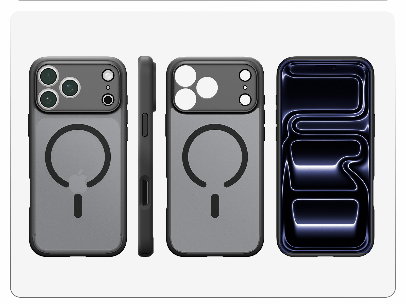Etui Spigen Ultra Hybrid Mag z MagSafe do iPhone 18 Pro, Frost Black (kolor etui: przydymiony półprzezroczysty frost / kolor ramki: czarny / kolor pierścienia: czarny)
