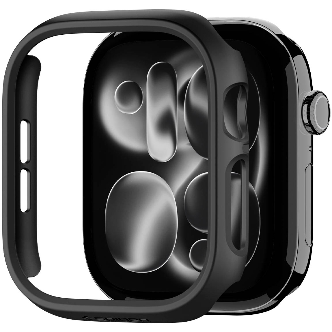 Etui Spigen Thin Fit do Apple Watch Series 12 46mm, Black (czarny)