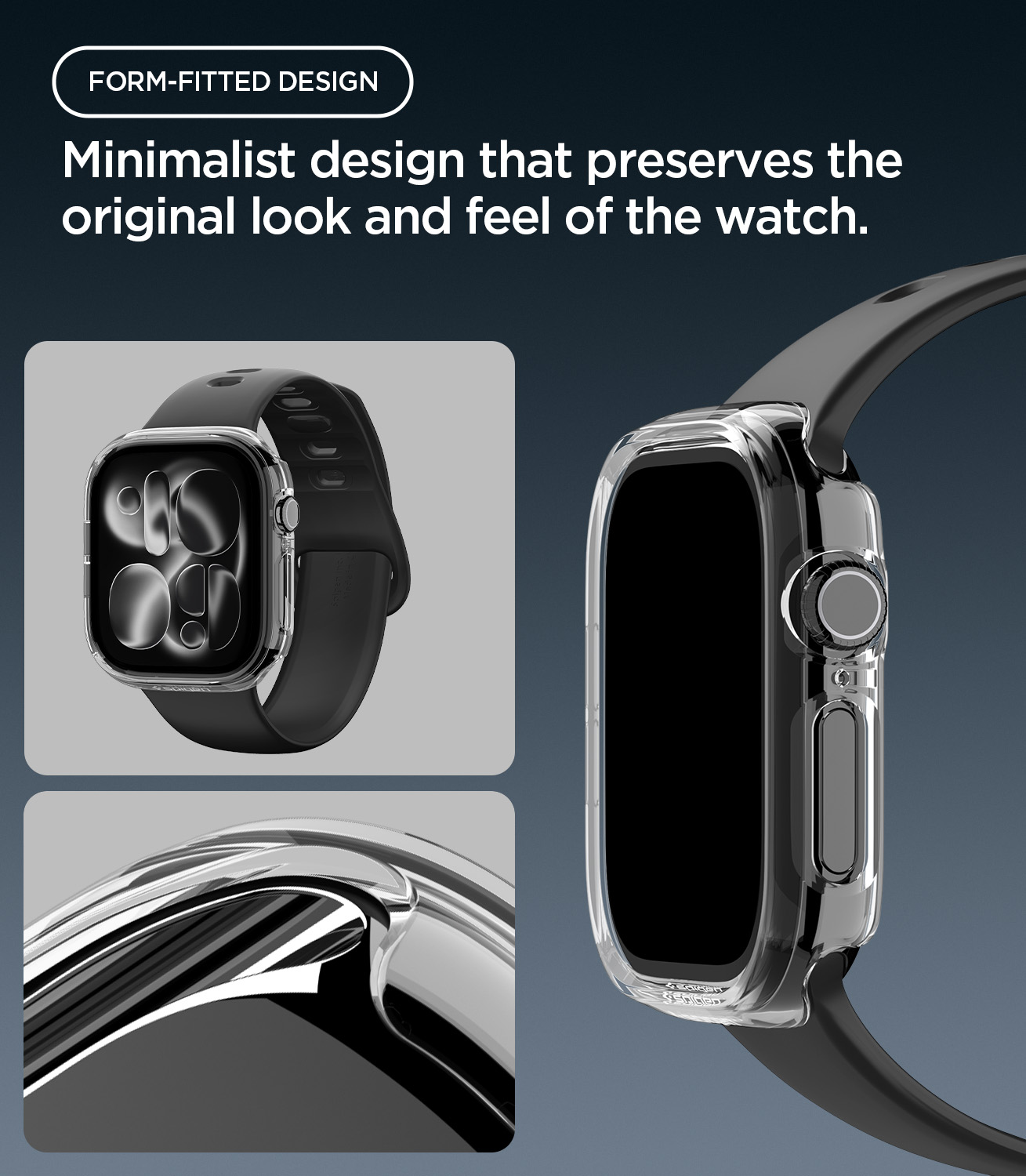 Etui Spigen Thin Fit do Apple Watch Series 12 42mm, Crystal Clear (przezroczysty)
