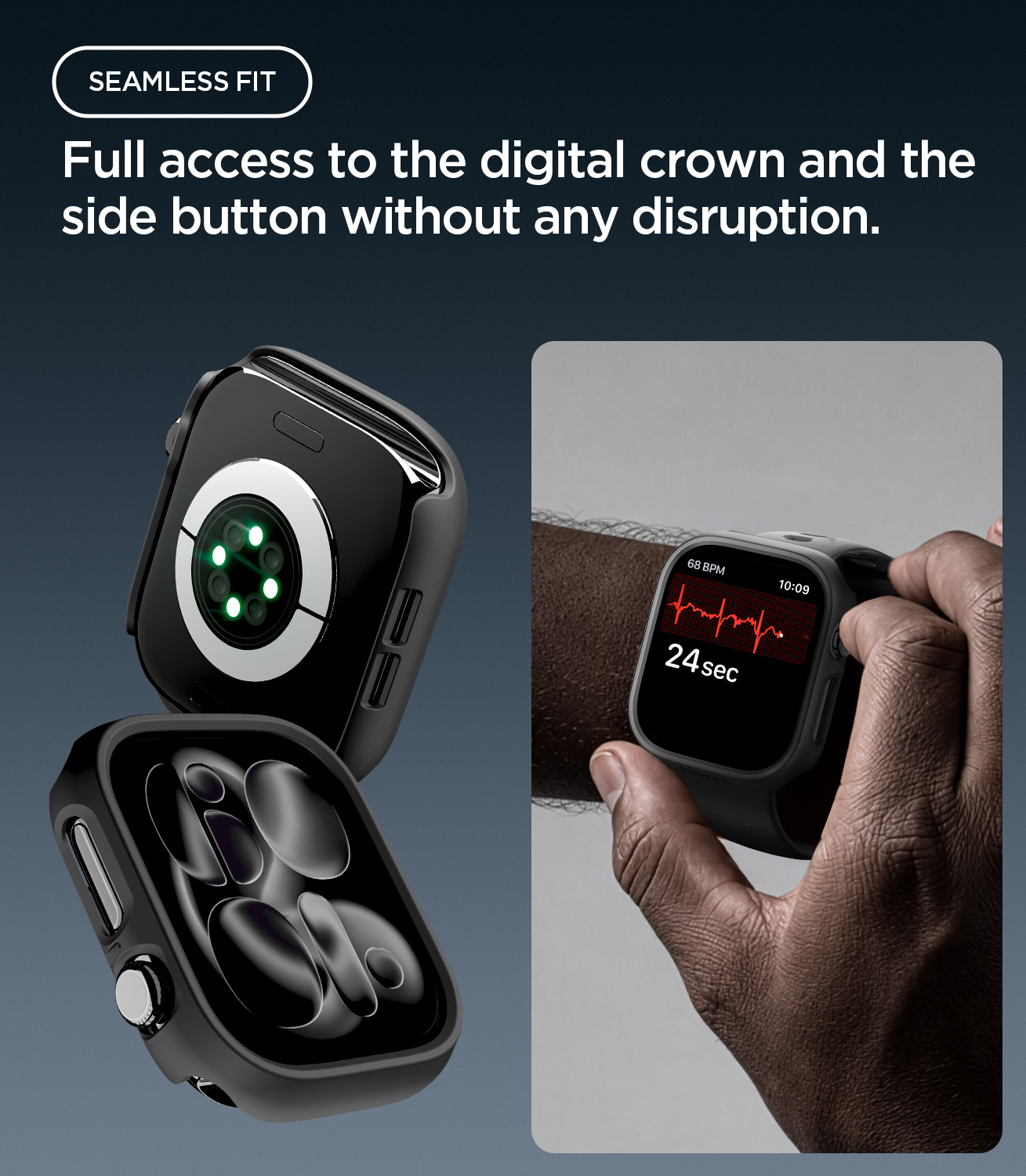 Etui Spigen Thin Fit do Apple Watch Series 12 42mm, Black (czarny)