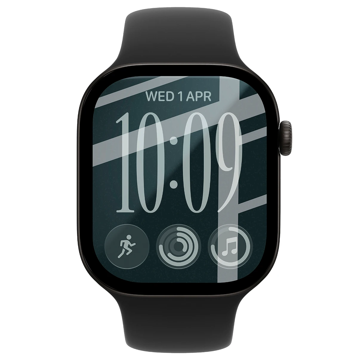 Szkło hybrydowe z czarną ramką idealnie dopasowane do Apple Watch Series 12 46mm