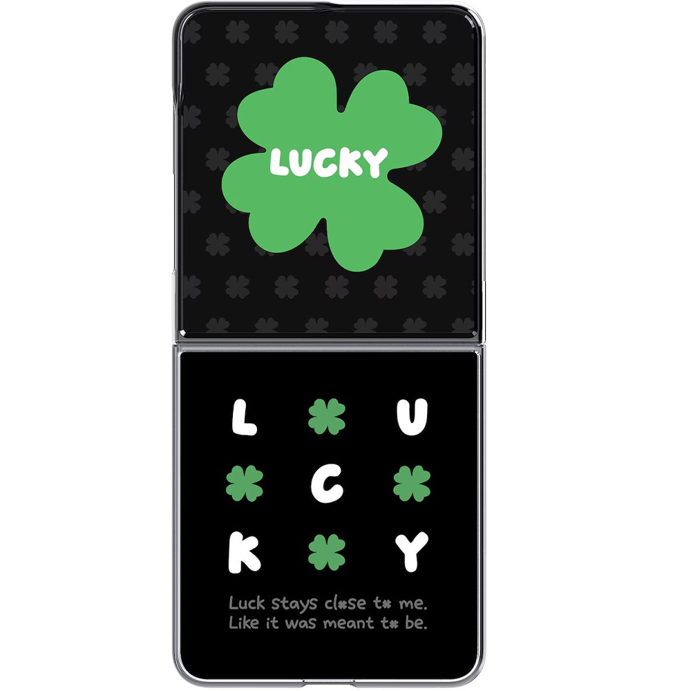 Etui Samsung FlipSuit Case do Galaxy Z Flip8, Clear / Green (przezroczysty z wymienną płytką z motywem zielonej koniczyny)