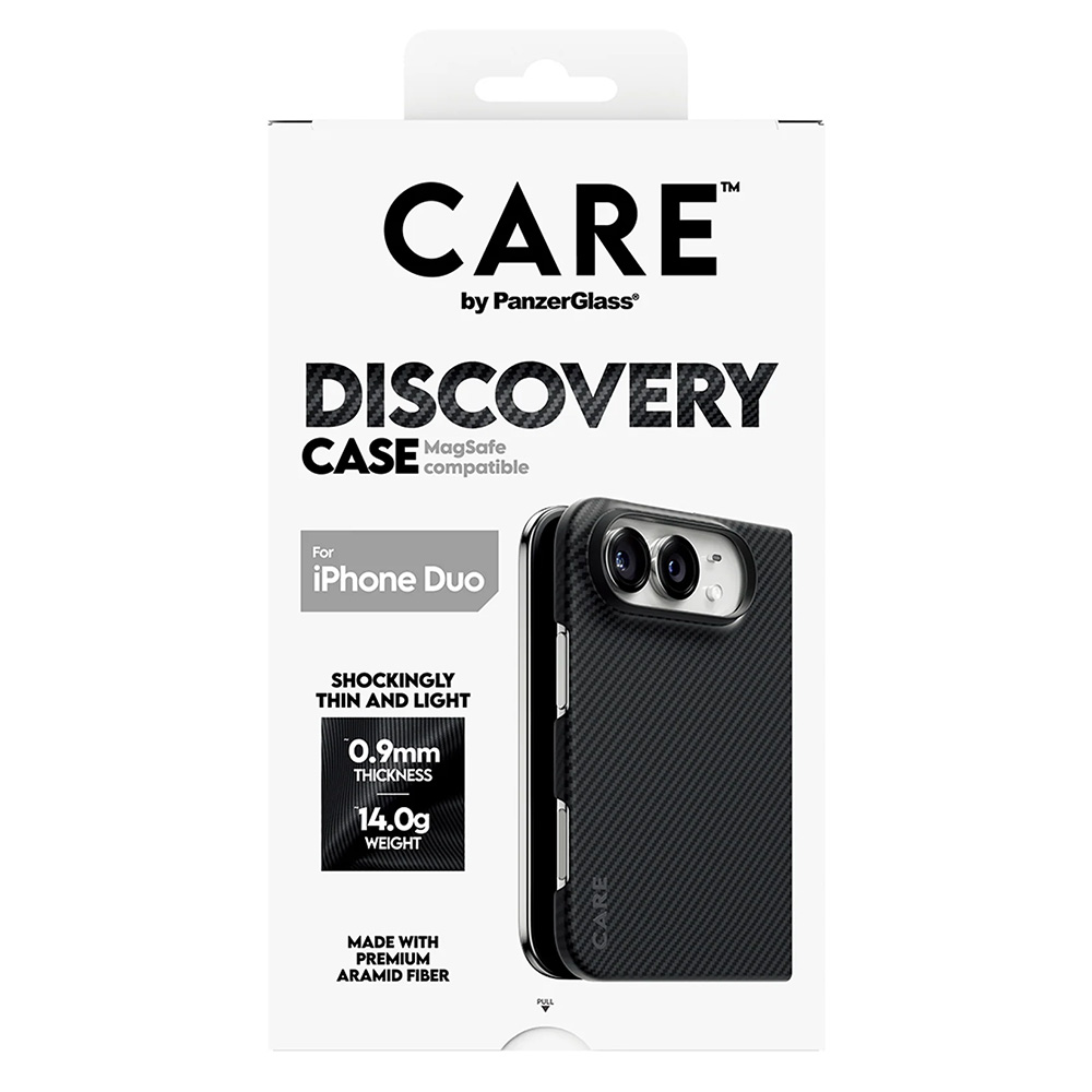 CARE by PanzerGlass Discovery Case, lekkie smukłe etui minimalistyczne komfortowe ochronne, Black & Grey (czarno-szary)