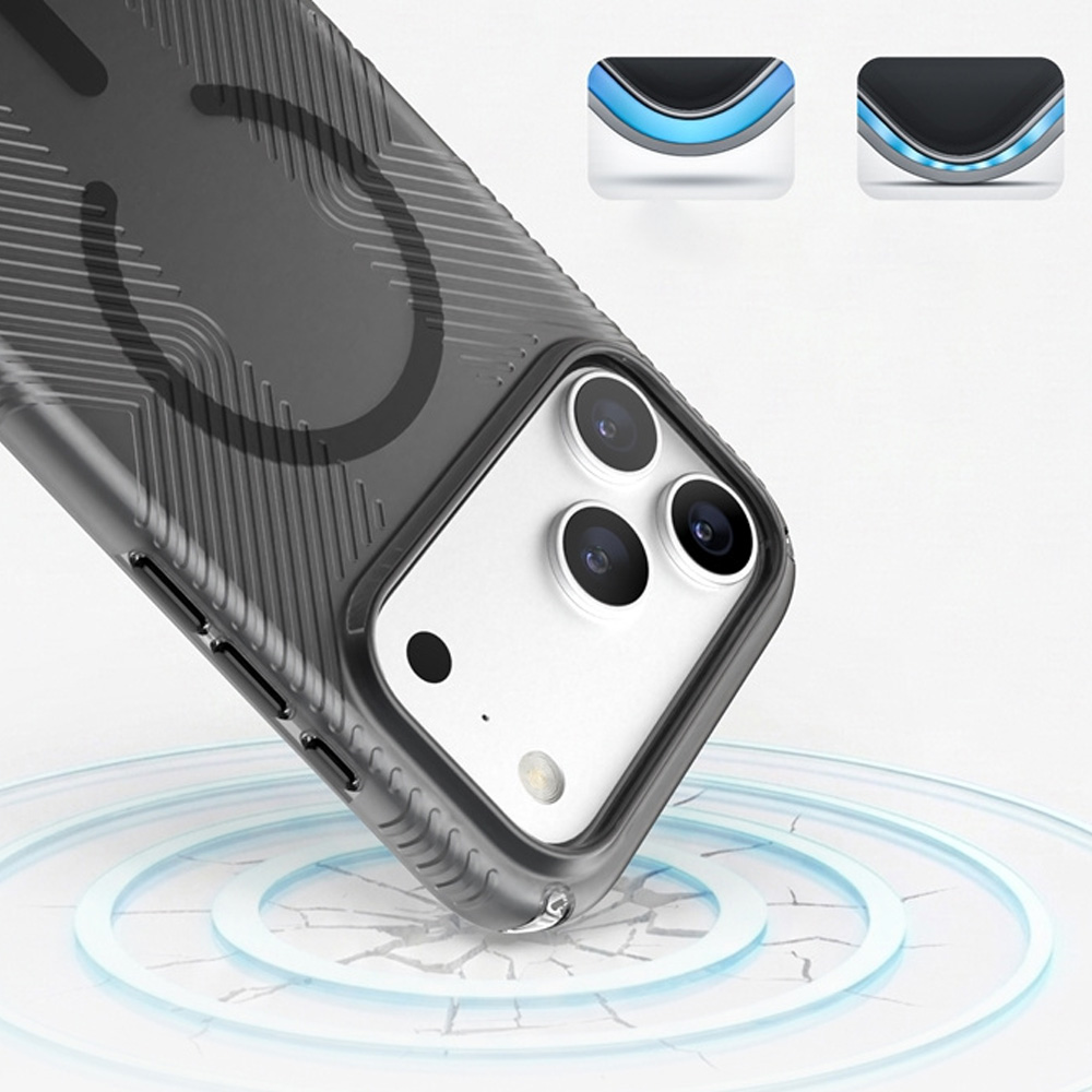 Etui Speck Presidio Lux Grip do iPhone 18 Pro / 17 Pro do MagSafe, Obsidian Tint (grafitowo-przydymiony)