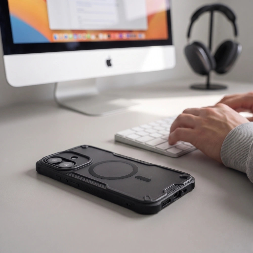 Etui Tech-Protect Rugged Shield do Xiaomi Redmi Note 17 Pro 5G, Matte Black (matowy przydymiony z czarną ramką). Ochrona z podwyższonym rantem na aparat i ekran