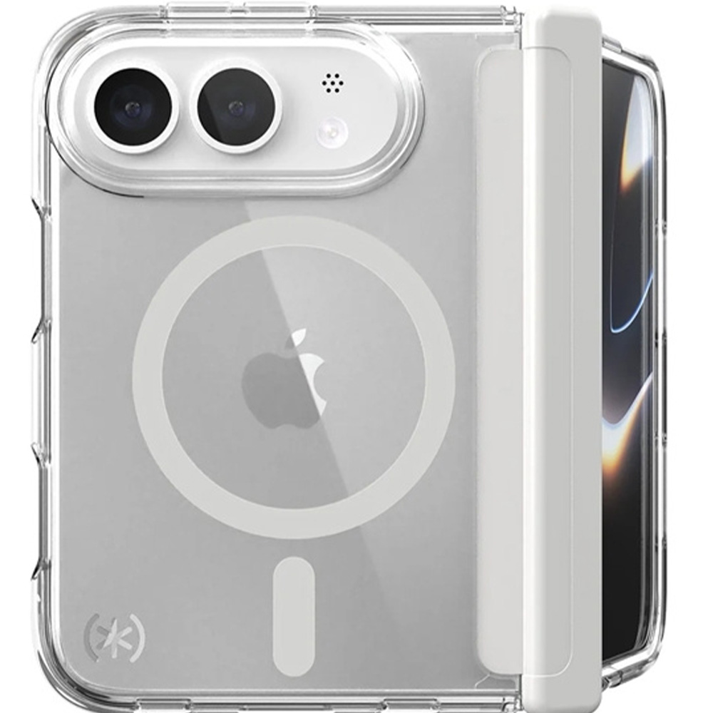 Etui Speck Presidio Perfect-Clear Fold do MagSafe do iPhone Duo, Clear (przezroczysto-szary)