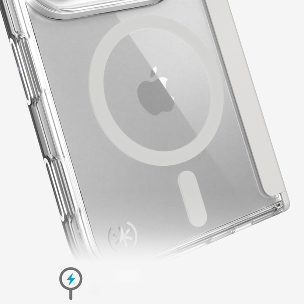 Etui Speck Presidio Perfect-Clear Fold do MagSafe do iPhone Duo, Clear (przezroczysto-szary)