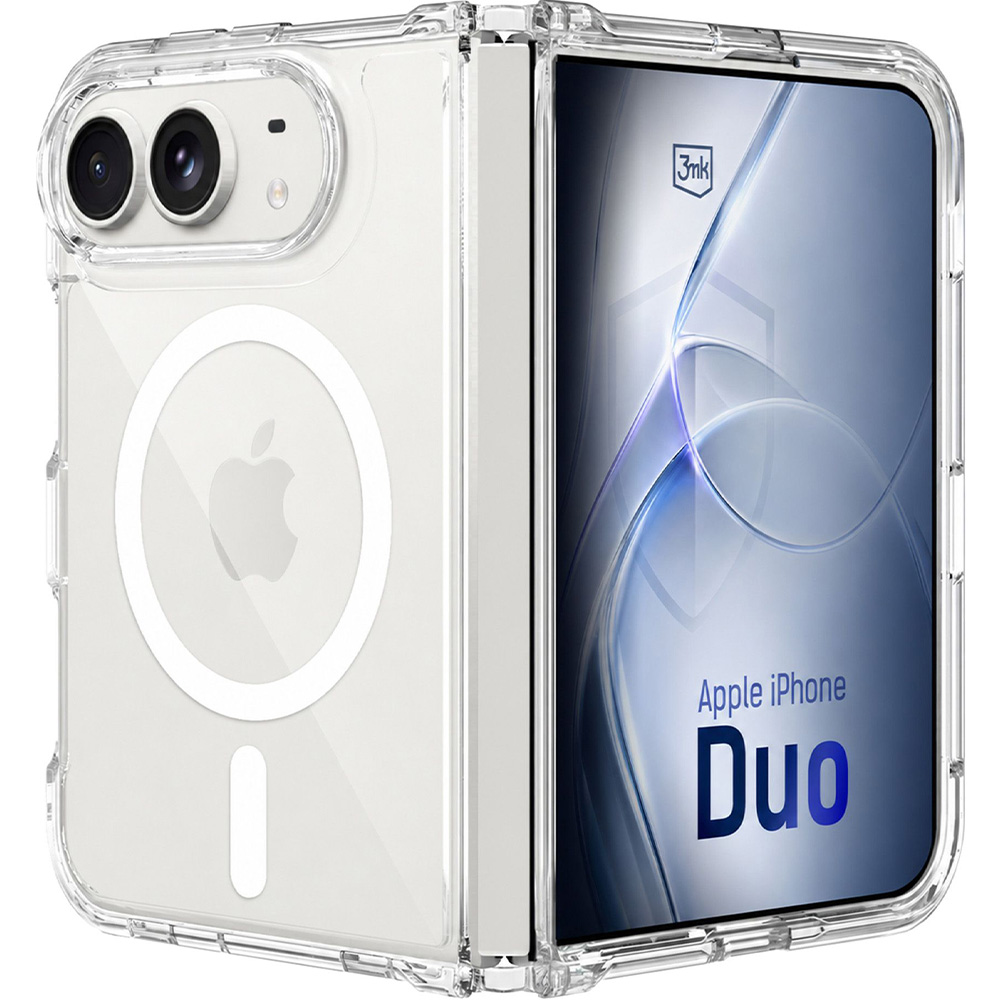 Etui 3mk Armor MagCase do MagSafe do iPhone Duo, Clear (przezroczysty z białym pierścieniem magnetycznym)