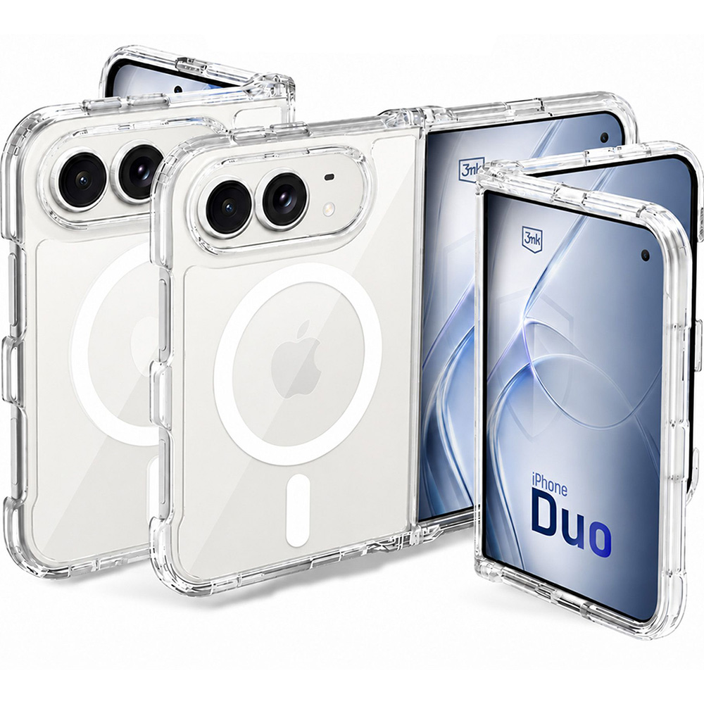 Etui 3mk Armor MagCase do MagSafe do iPhone Duo, Clear (przezroczysty z białym pierścieniem magnetycznym)