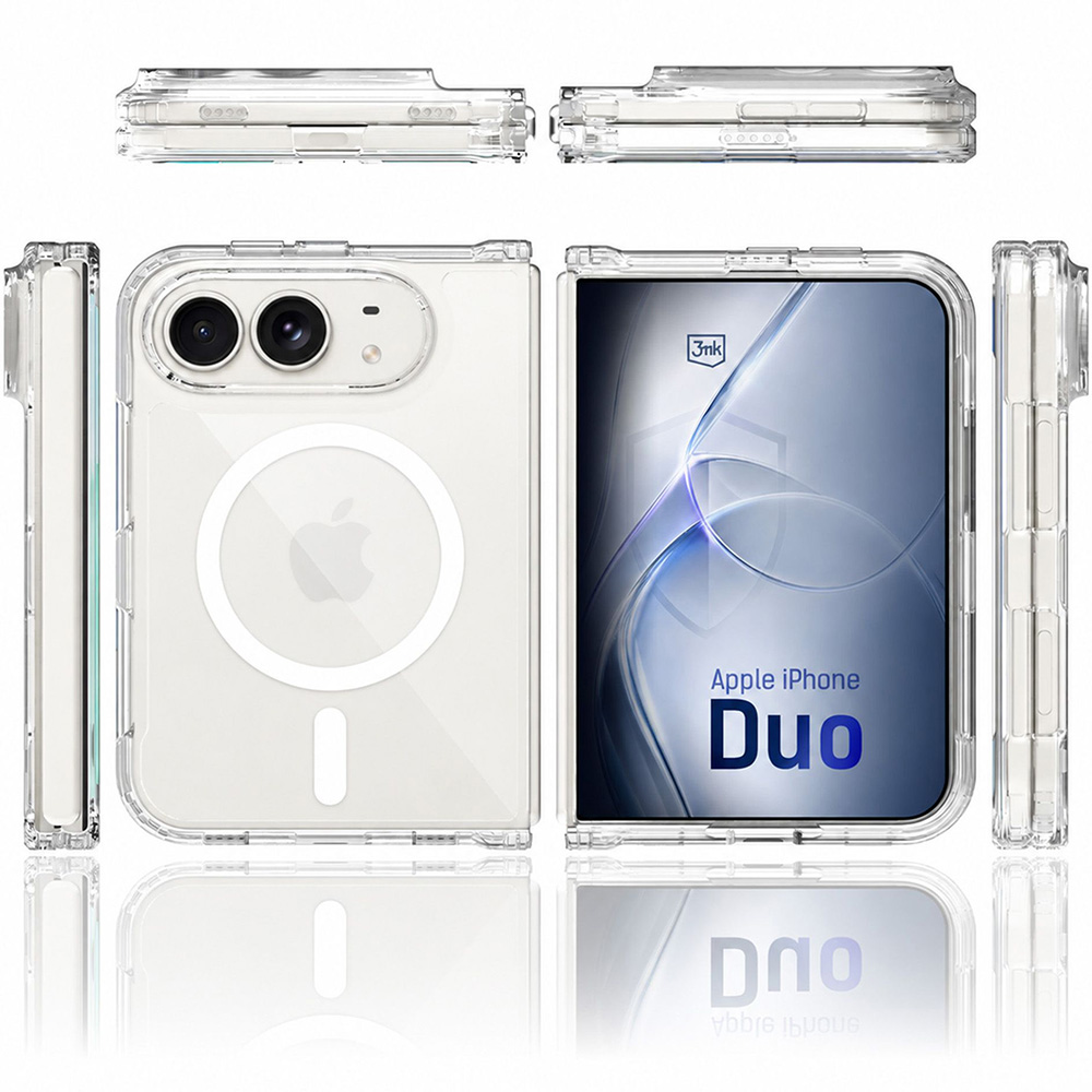 Etui 3mk Armor MagCase do MagSafe do iPhone Duo, Clear (przezroczysty z białym pierścieniem magnetycznym)