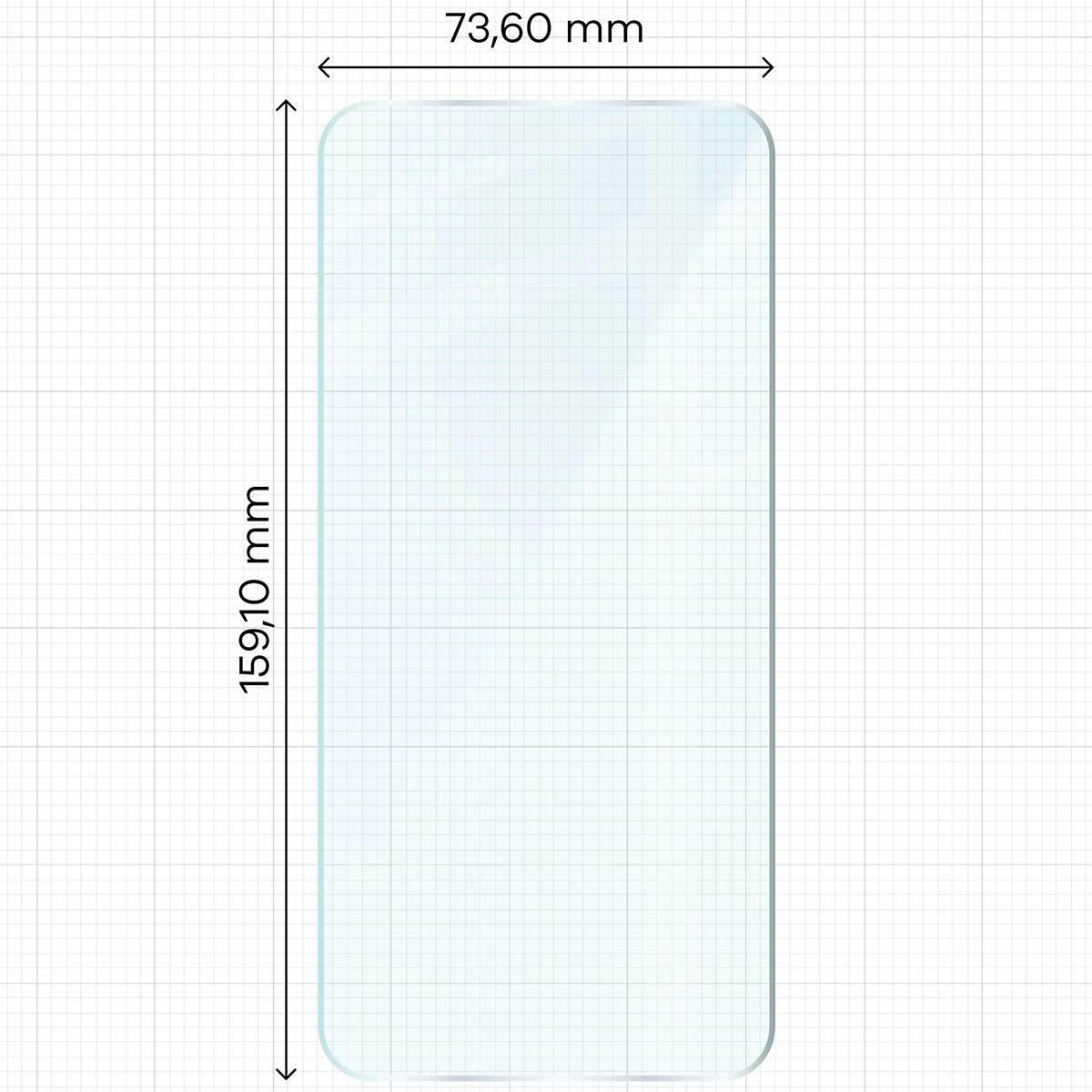 Miarka z wymiarami szkła hartowanego Bizon Glass Clear Pack do Xiaomi Redmi Note 17 Pro 5G