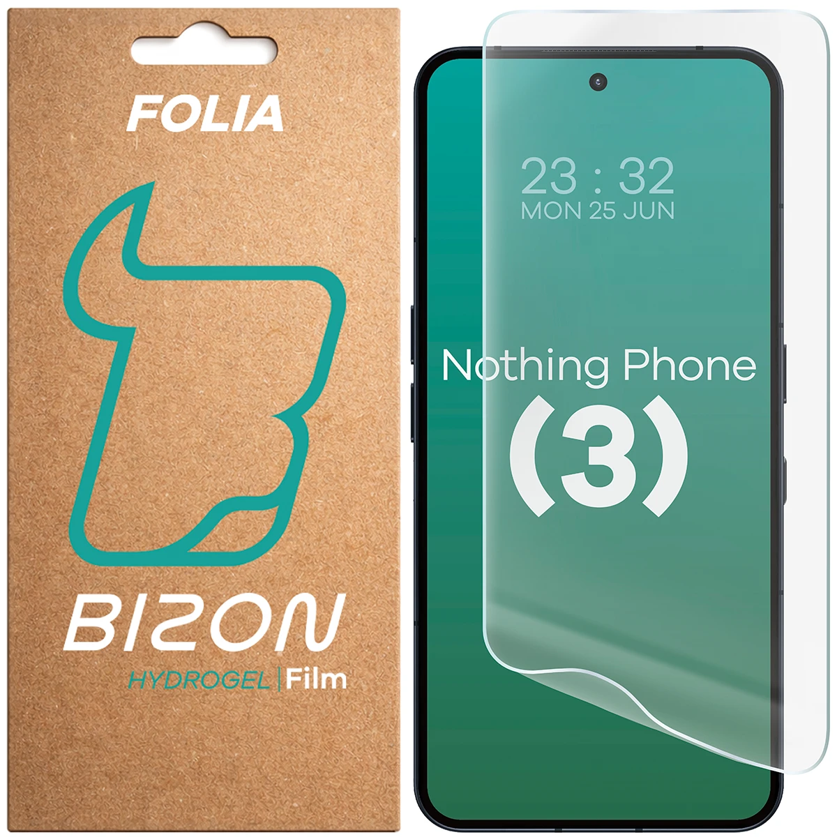 Pudełko i folia hydrożelowa na ekran Bizon Film Hydrogel Front do Nothing Phone (3)