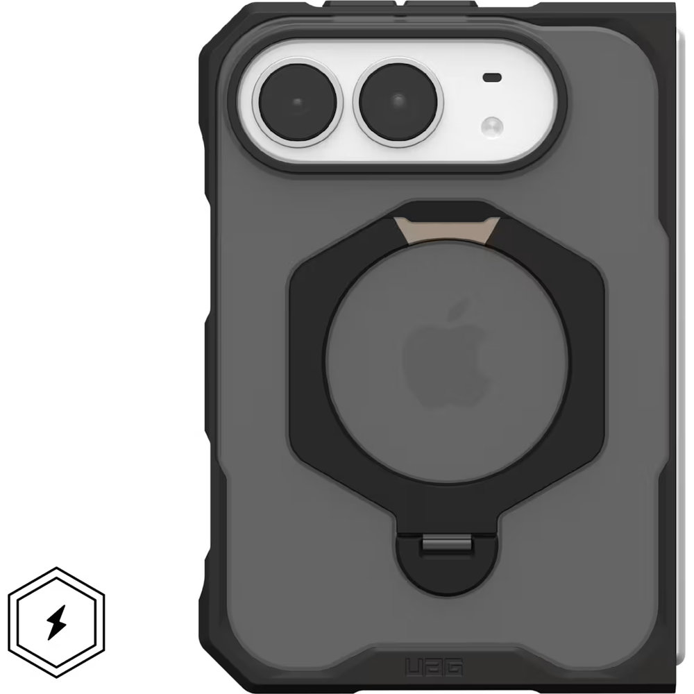 Etui UAG Mouve XTE do MagSafe do iPhone Duo, Ash (przydymiony (półprzezroczysty) z czarną ramką)