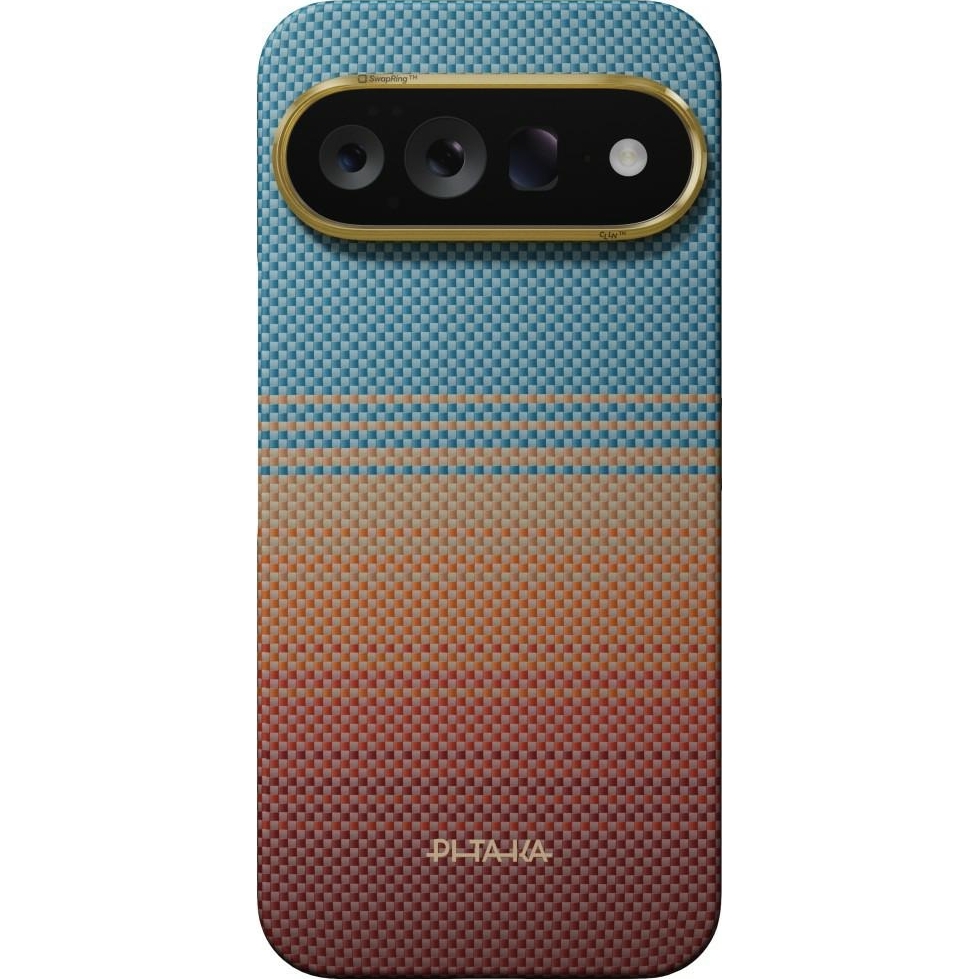 PITAKA Ultra-Slim Case, elegancja ochrona minimalistyczny nowoczesny trwałość codzienność, California Dream (pomarańczowo-niebieski z kevlarem)