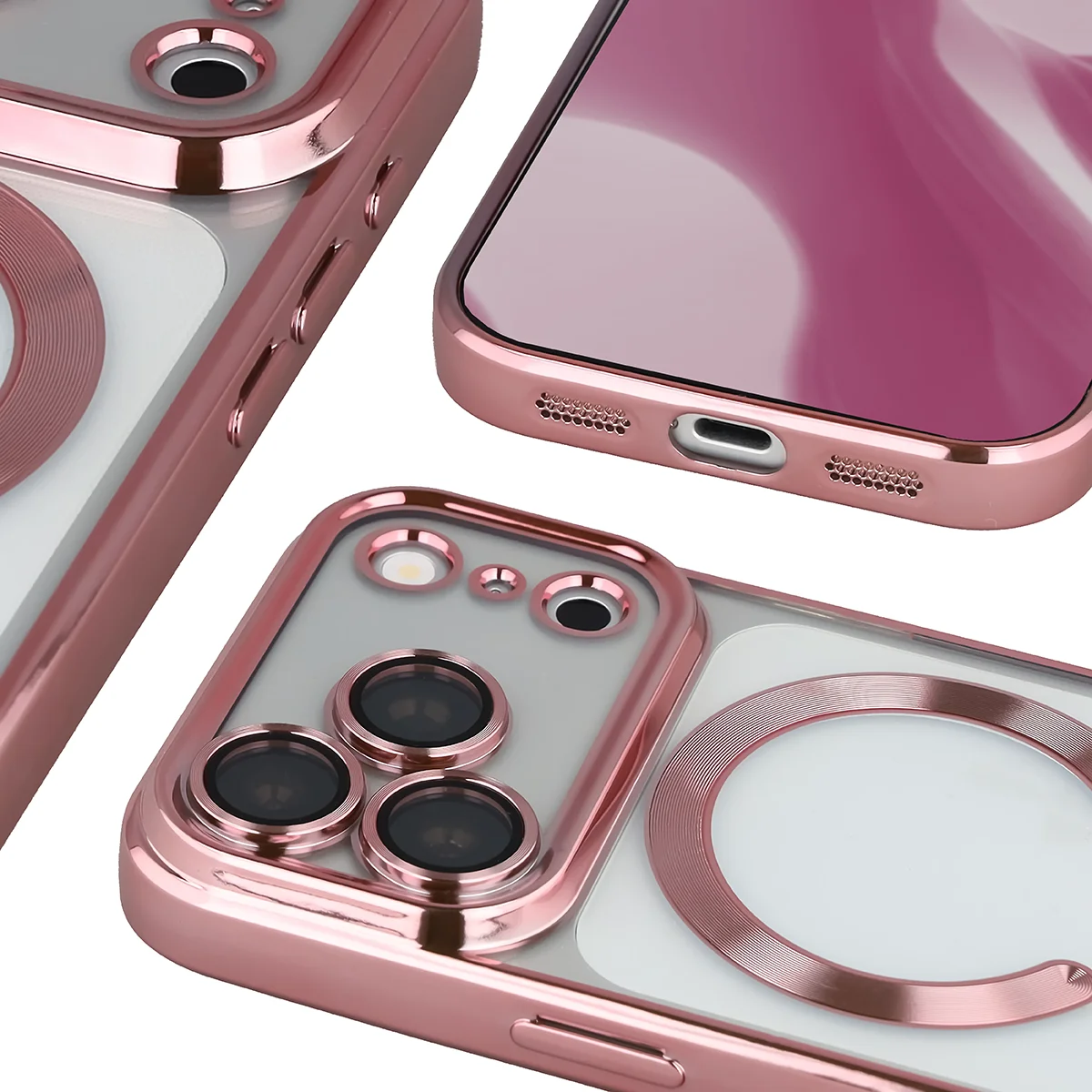 Metaliczna ramka, podniesione krawędzie i zintegrowane osłony w etui Bizon Case GuardO do iPhone 18 Pro / 17 Pro