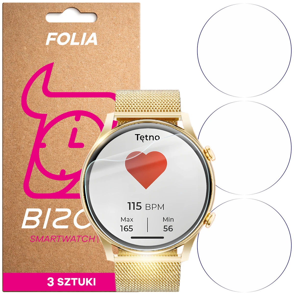 Folia hydrożelowa Bizon Watch Film HydroFlex dla WonderWatch Mi5, WonderWatch Mi7, WonderWatch Sx5, WonderWatch Sx7, WonderWatch Xi7