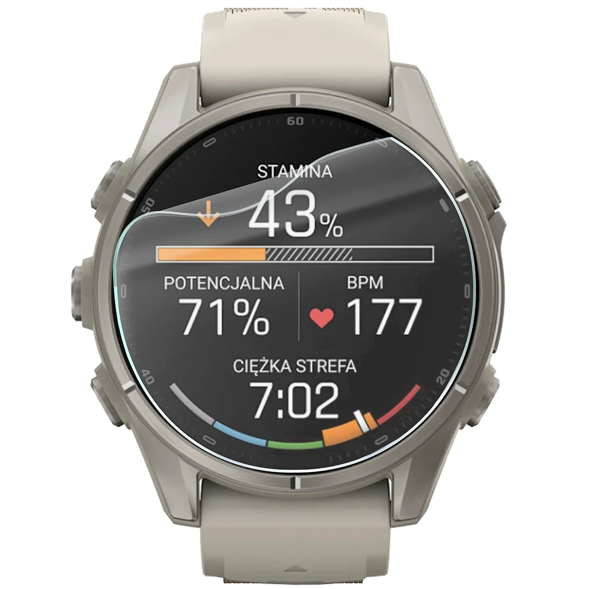 Folia hydrożelowa Bizon Watch Film HydroFlex do Garmin Fenix 9 (43 mm) na zegarku